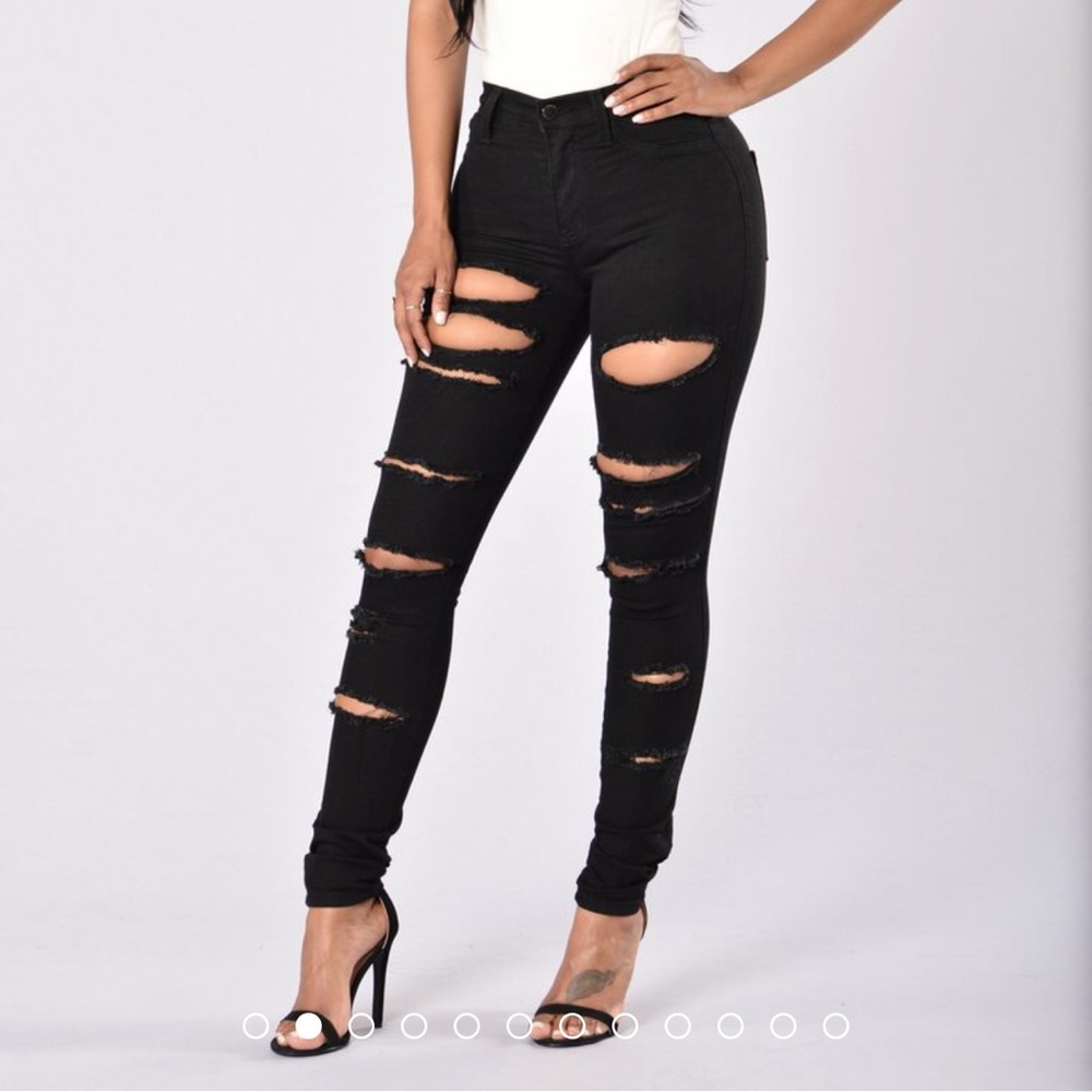 Slash and Burn Jeans Black Fashion Nova Size 5
